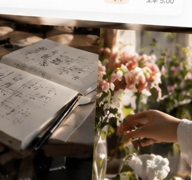 꽃 작업 분위기를 보여주는 이미지